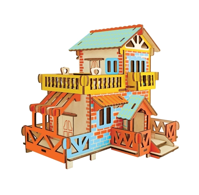 Cahier de puzzles 3D en bois - Chalet de campagne