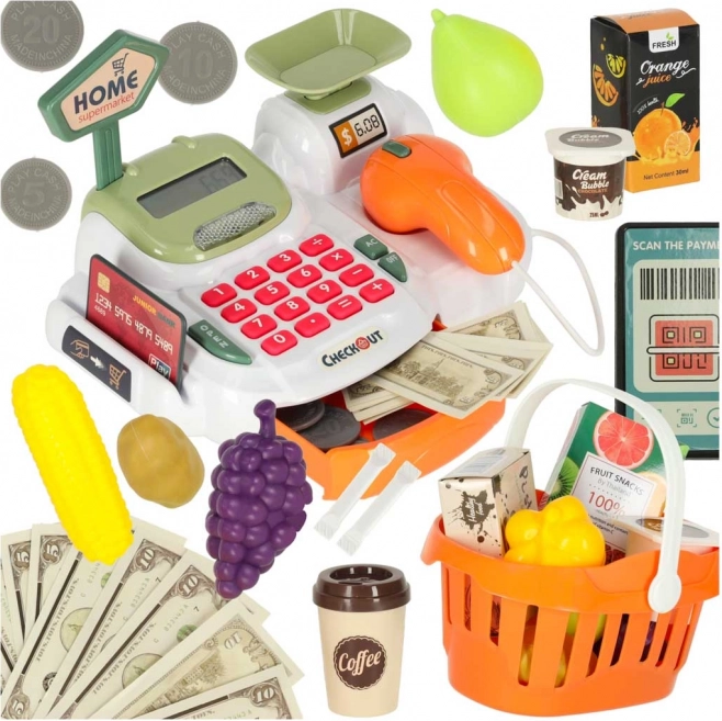 Caisse enregistreuse pour enfants supermarché avec accessoires 36 pcs