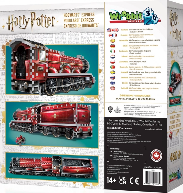 Puzzle 3D WREBBIT Harry Potter Expres de Poudlard 460 pièces
