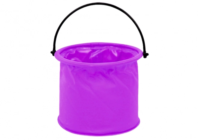 Seau pliant violet en plastique