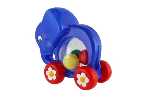 Éléphant à traîner avec balles en plastique 20x18x9,5cm dans un sac 12m+