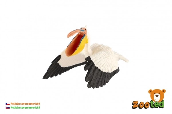 Pélican nord-américain en plastique de zoo 9 cm dans un sachet