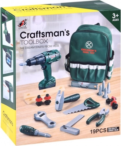 Jeu d'outils pour enfants en sac à dos - 19 pièces
