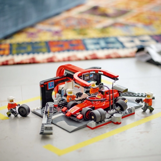 LEGO City 60443 Arrêt aux stands F1 avec mécaniciens et voiture Ferrari