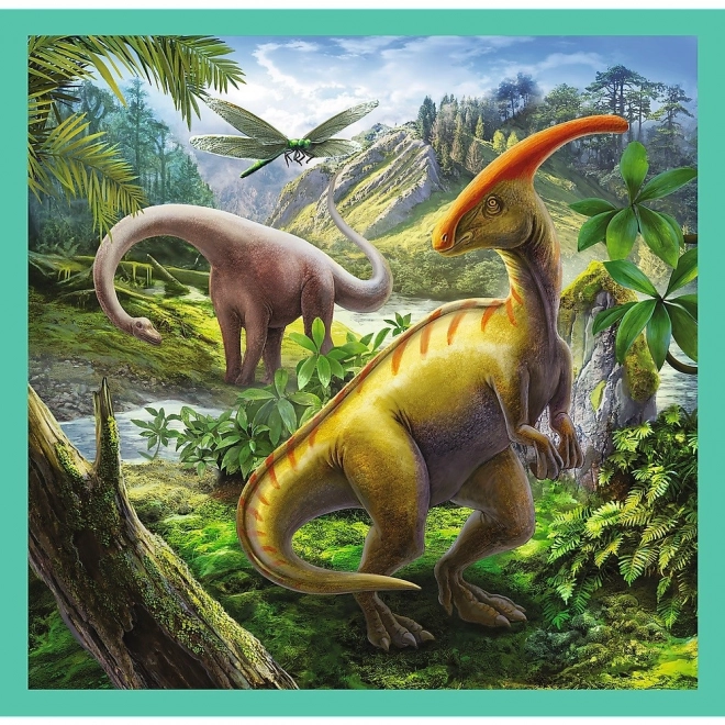Puzzle 3v1 Monde des Dinosaures 20x19,5cm dans une boîte 28x28x6cm