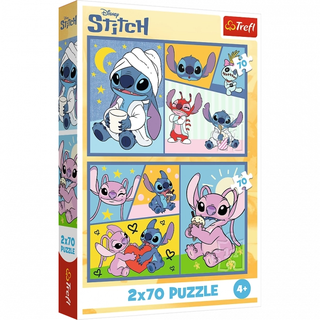 Puzzle 2x70 - Disney Lilo et Stitch - Sans ennui avec Stitch
