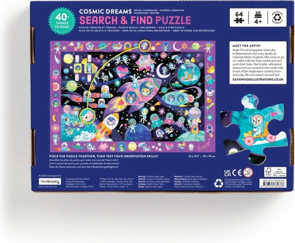 Puzzle Cherche et trouve Rêves Spatiaux 64 pièces