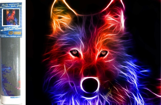 Peinture diamant L’Esprit du loup 30 × 40 cm