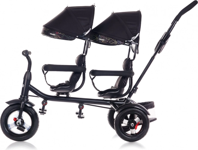 CHIPOLINO Tricycle pour jumeaux 2Play Obsidian