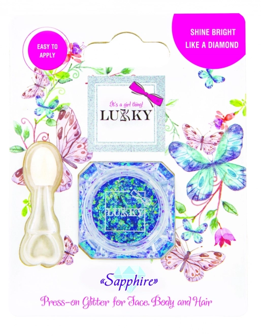 Lukky paillettes avec applicateur pour le visage, le corps et les cheveux - saphir