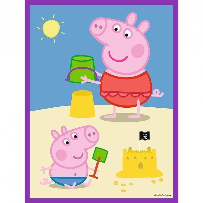 Bébé MAXI 2x10 pièces puzzle La journée joyeuse de Peppa, Petit Cochon Peppa