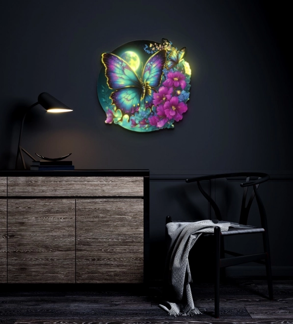 EscapeWelt Puzzle luminescent en bois Papillon 500 pièces