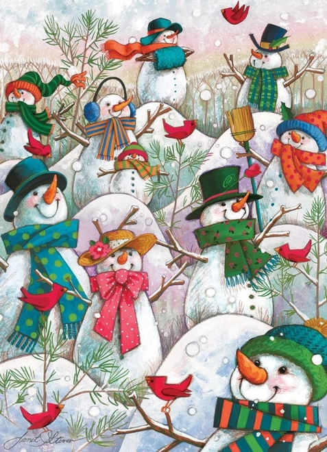 Puzzle Colline pleine de bonhommes de neige COBBLE HILL 500 pièces