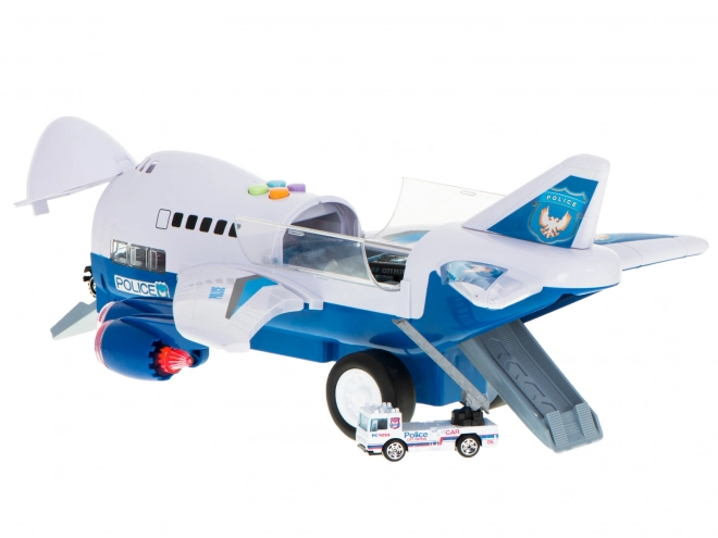 Avion cargo de police avec voitures