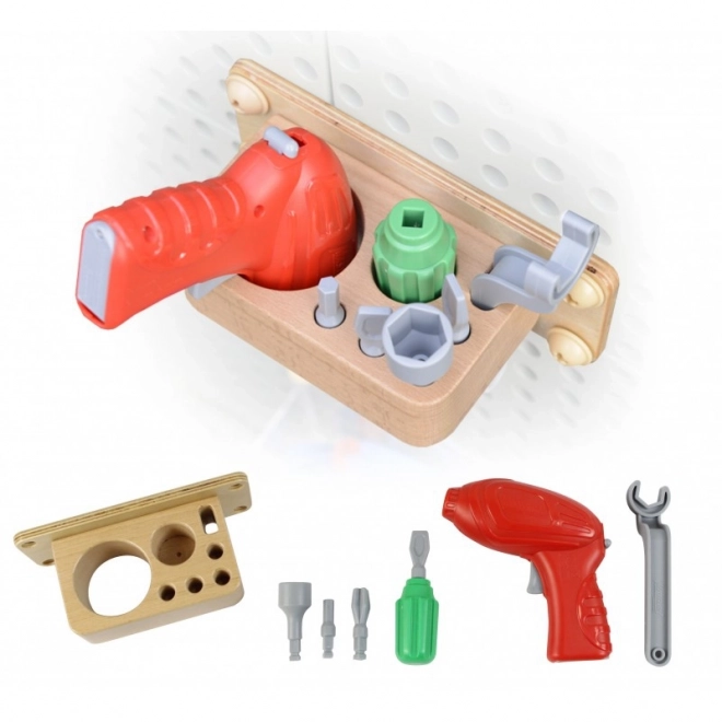 Masterkidz ensemble d’outils avec perceuse et 8 éléments pour tableau scientifique-créatif STEM