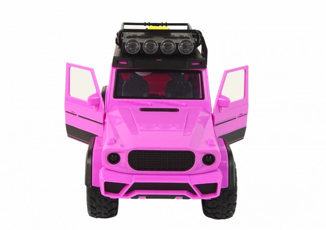 Voiture tout-terrain rose avec propulsion à friction 1:14