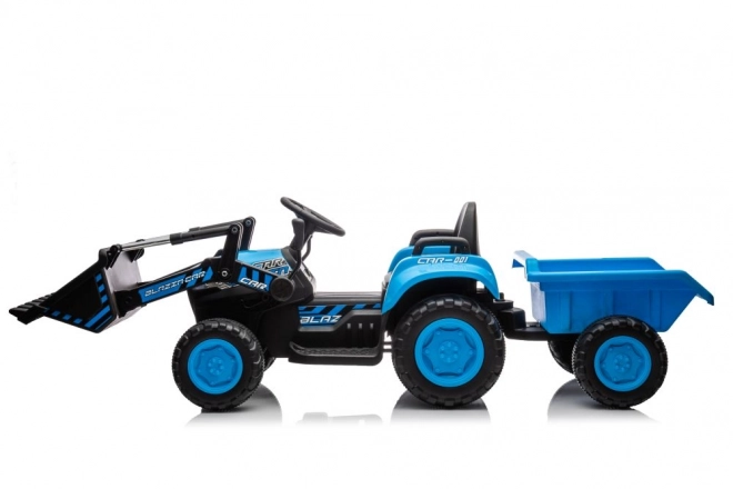 Tracteur électrique pour enfants avec benne bleu