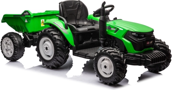 Tracteur électrique avec remorque 24V vert clair