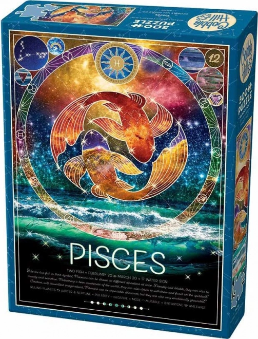 Puzzle COBBLE HILL Signes du zodiaque : Poissons 500 pièces