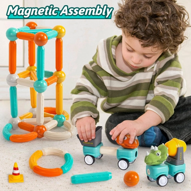 Ensemble de construction dinosaures blocs magnétiques Woopie