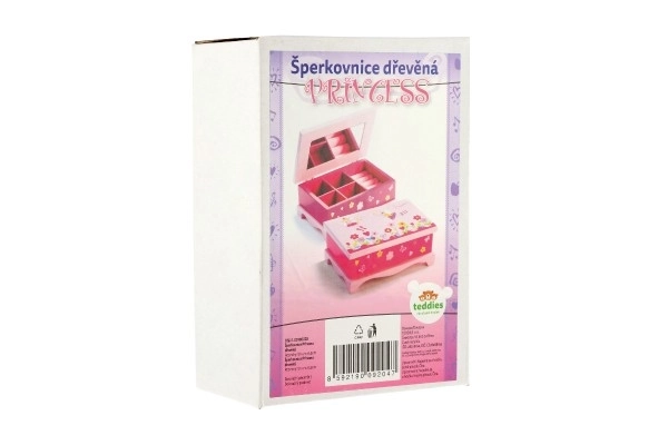 Cabinet à bijoux Princess miroir bois 17x7x11,5cm en boîte