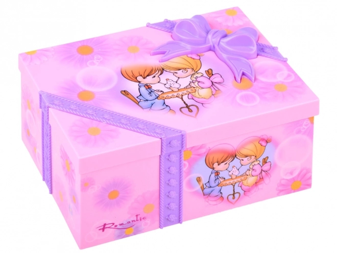 Boîte à bijoux rose avec boîte à musique pour petites filles