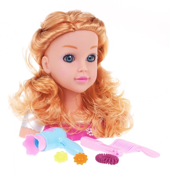 Tête de stylisation blonde + accessoires