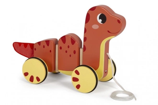 Petite patte Jouet à tirer en bois Dino