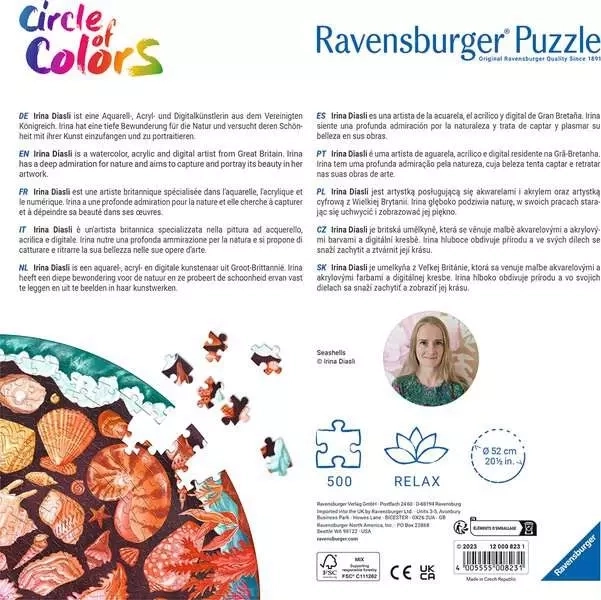 Puzzle palette de couleurs coquillage 500 pièces