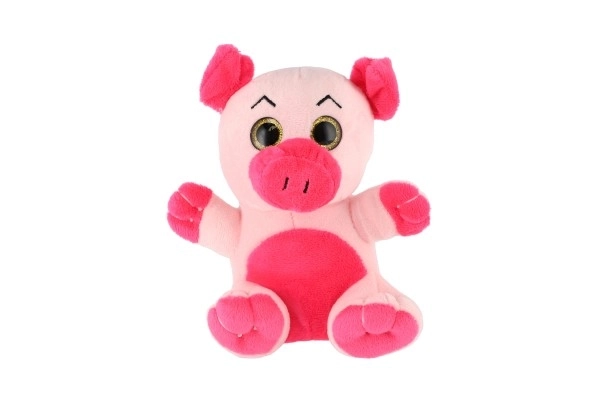Animal en peluche grandes yeux 18 cm sur carte