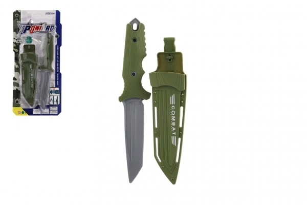 Couteau militaire avec étui en plastique 25cm sur carte