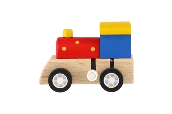 Petit train à clé en bois 7cm ass. 3 couleurs