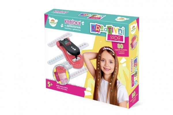 Pierres scintillantes non seulement pour les cheveux avec applicateur en plastique 6x12cm avec accessoires dans une boîte 22x18,5x4,5cm
