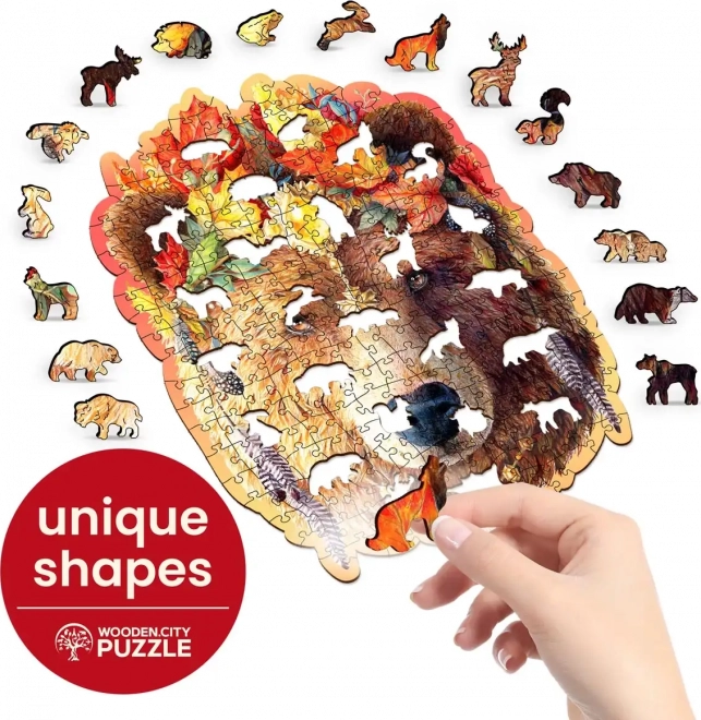 WOODEN CITY Puzzle en bois Ours stylé 250 pièces EKO