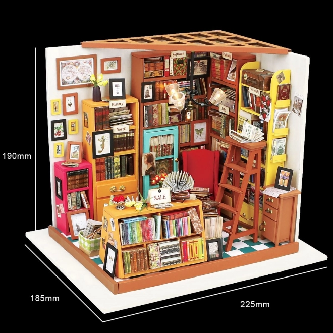 Samova studovna - Bibliothèque DIY Miniature Maison de Poupées