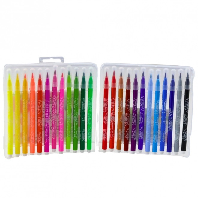 Ensemble de feutres aquarelle dans un organisateur, 24 couleurs