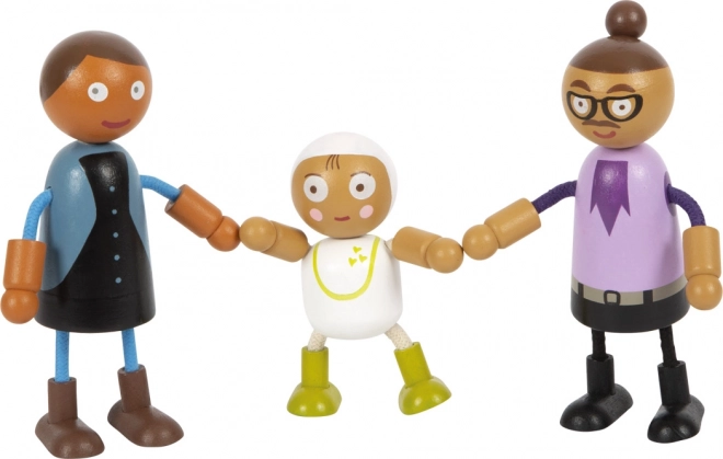 Famille de poupées flexibles Small Foot avec enfant
