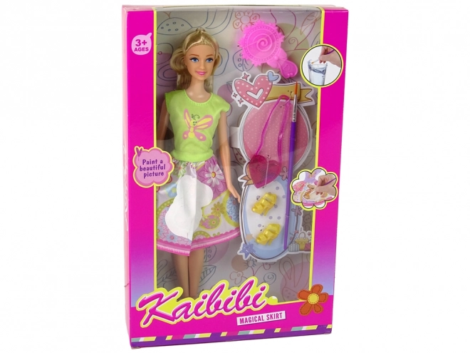 Poupée robe à peindre cheveux longs – blonde