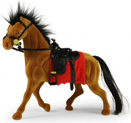 cheval en peluche avec harnachement 16 cm