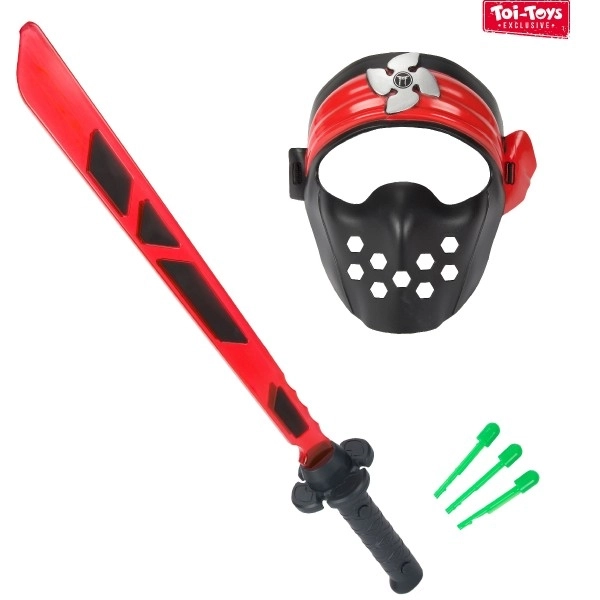 Ensemble ninja épée + masque + fléchettes avec son et lumière