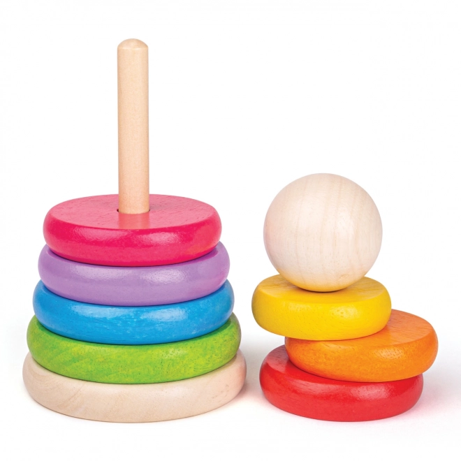 Jouet empilable en bois arc-en-ciel pour enfants