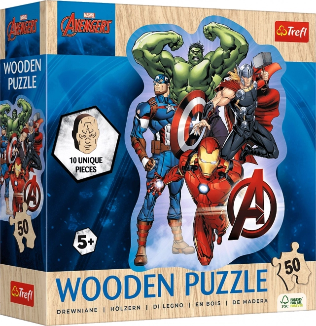 Puzzle contour en bois AVENGERS – 50 pièces