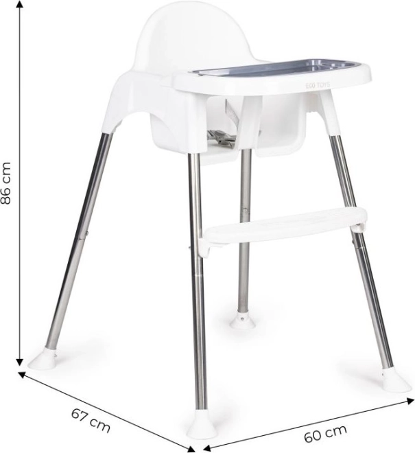 ECOTOYS Chaise Haute 2 en 1 Blanche