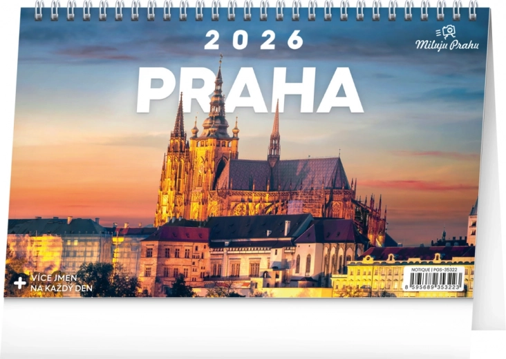 Calendrier de bureau Prague 2026