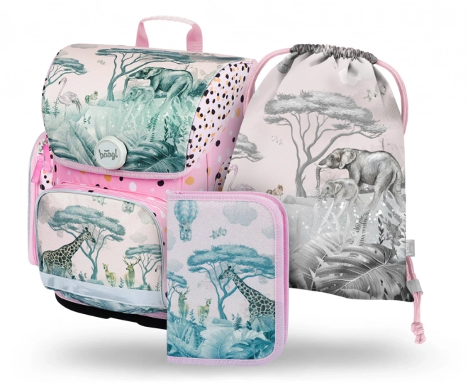 BAAGL SET 3 Ergo Safari : cartable, trousse, sac