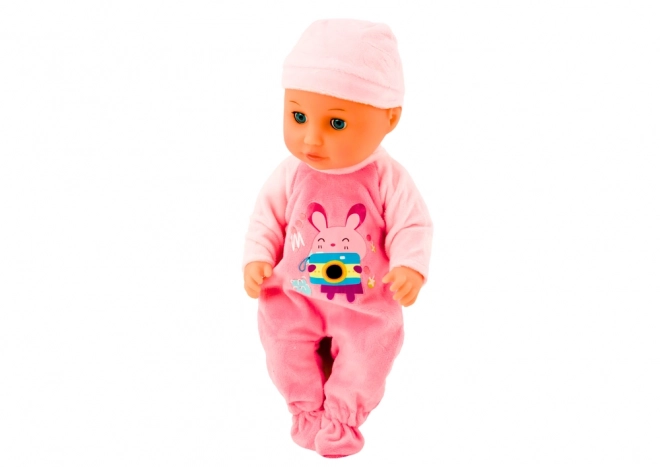 Poupée bébé avec vêtements roses et effets sonores