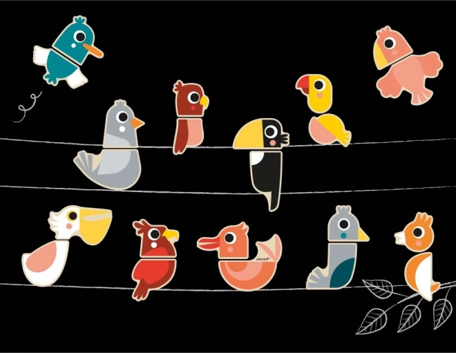 Magnets en bois - Créez vos oiseaux