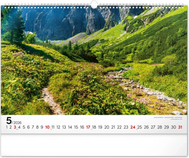 Calendrier mural Magiques Tatras 2026