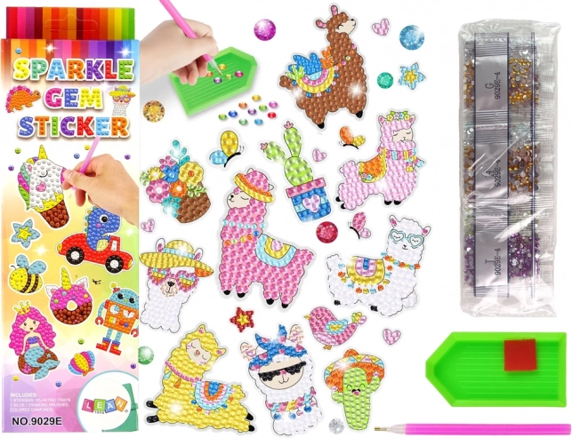 Kit DIY d’autocollants Lamas en art diamant