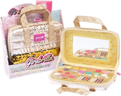Coffret cosmétique GIRABRILLA trousse de maquillage dorée avec miroir